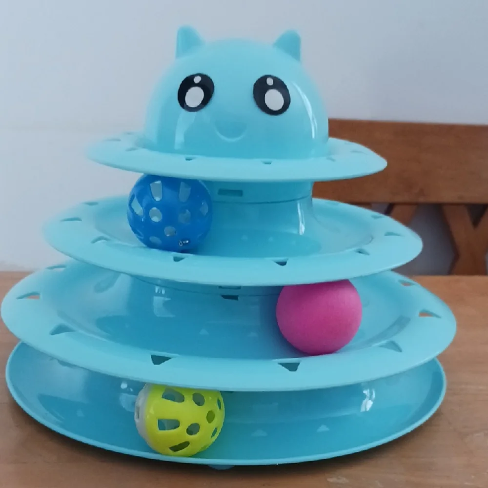 Blue Cat Tower Ball Toy